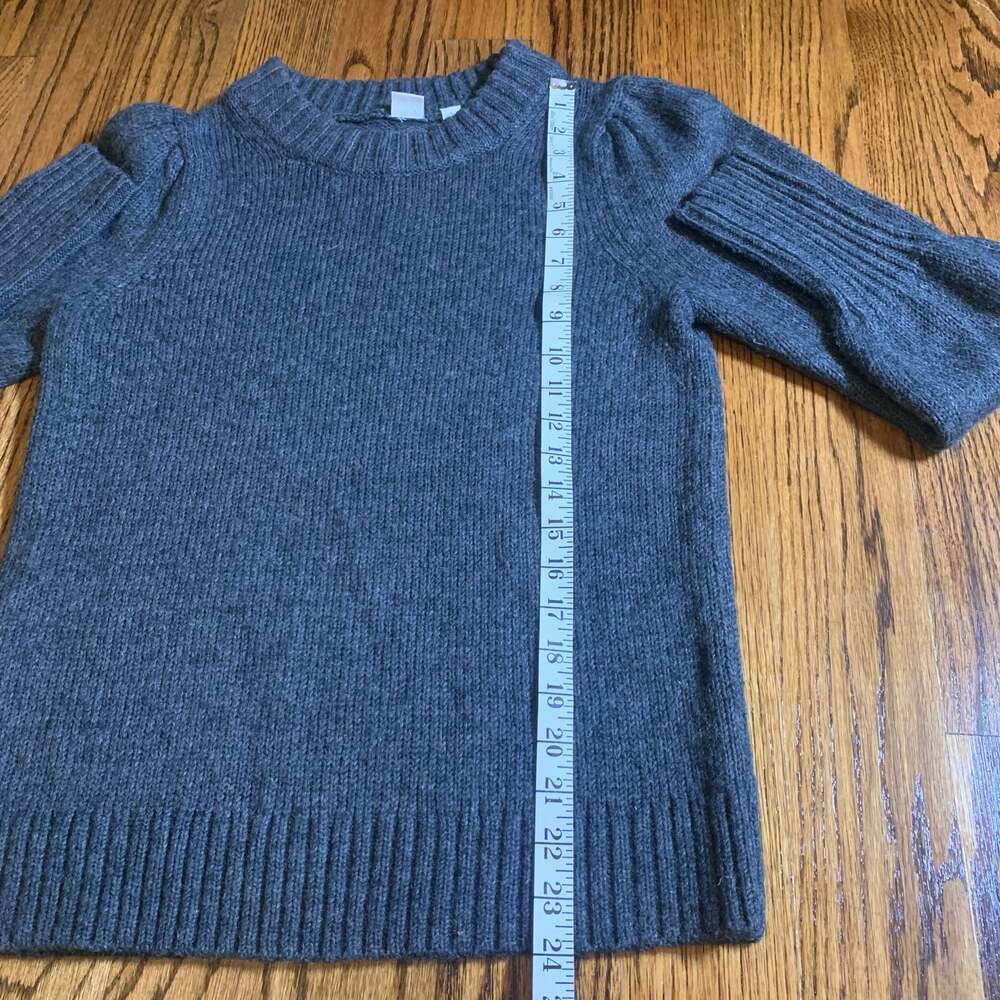 Gap Gray Crewneck Sweater with Puffed Shoulders - Picture 5 of 7